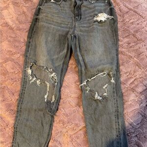 American Eagle Outfitters Distressed Gray mom Jeans